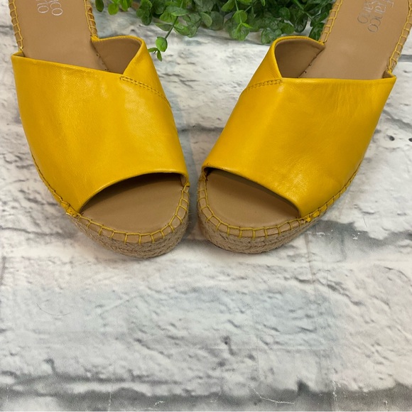 Franco Sarto * Yellow Espadrille Wedge Sandal * Sz 8.5 - Picture 4 of 9